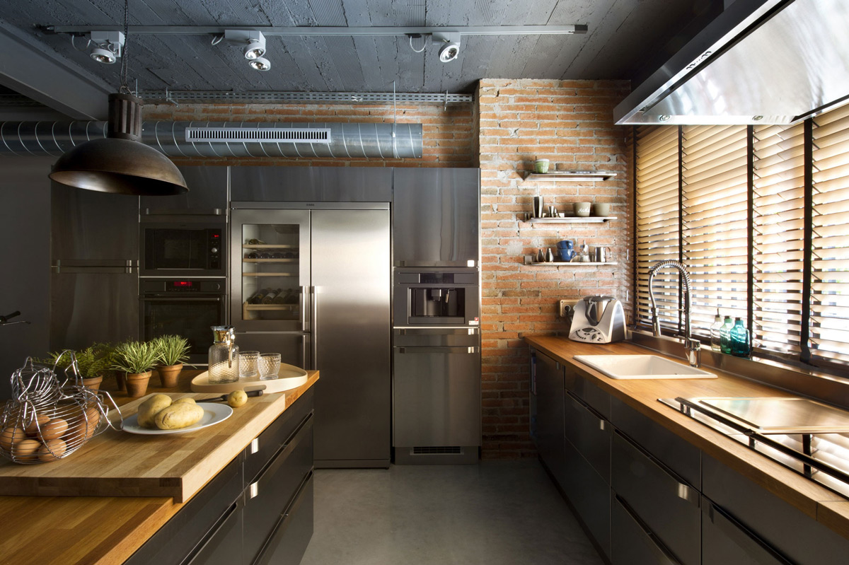 grande cuisine de style loft