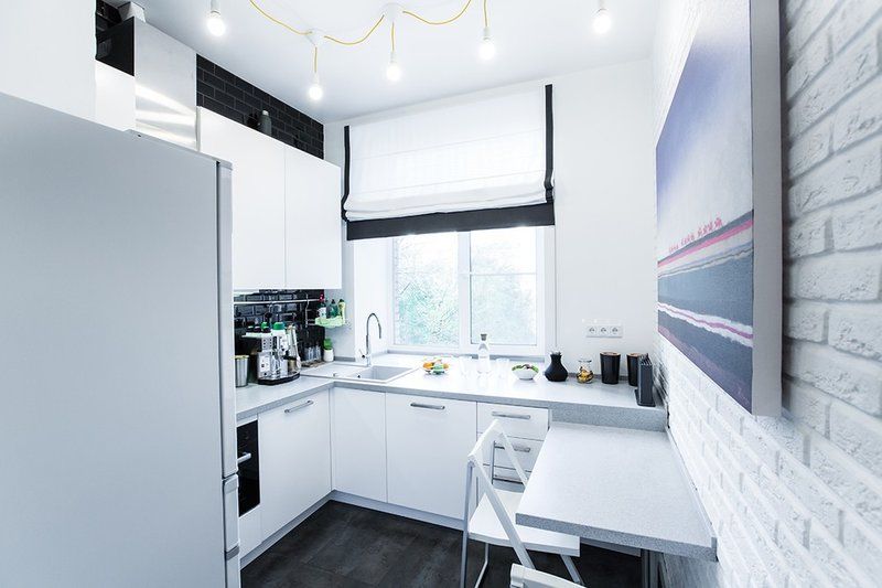 Intérieur de cuisine blanc style loft