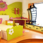 Décor de chambre d'enfants style floral