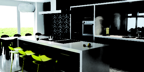 Design della cucina in stile contemporaneo con mobili componibili