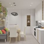 Conception de cuisine de style moderne avec un coin salon