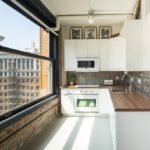 Conception de cuisine de style moderne dans un studio loft