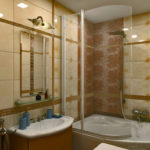 Bathroom design 6 sq m wide tile borders with ornament