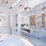 High-tech 6 sq m bathroom design