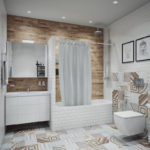 Oriental style 6 sq m bathroom design