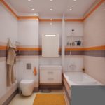 Bathroom design with three primary colors