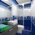 Tiled cornflower bathroom design