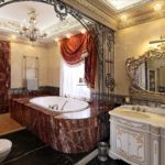 Bathroom design in a private baroque house and granite tiles