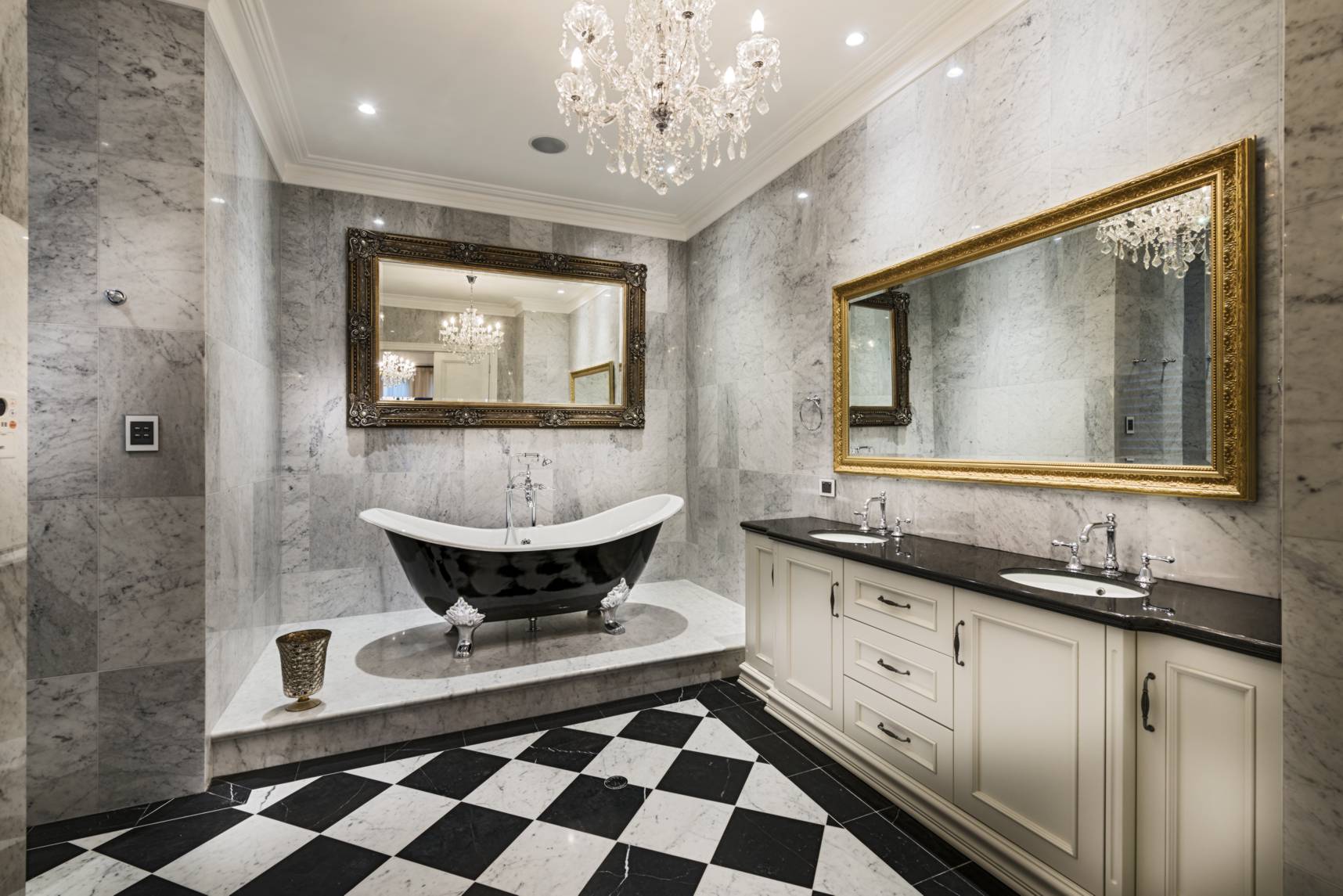 Tiled bathroom design in private home