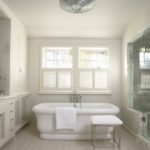 Bathroom design in a private house in white colors