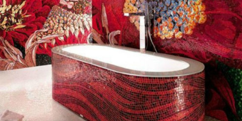 Mosaïque pour un dessin décoratif de salle de bain