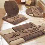 Tapis de bain marron beige