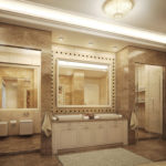 Salle de bain classique en beige