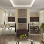 kitchen living room 18 m2 design photo