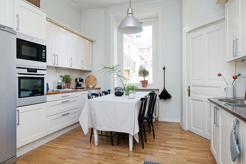 double row kitchen living room