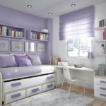 Réalisation d'une petite chambre d'enfant aux couleurs lilas