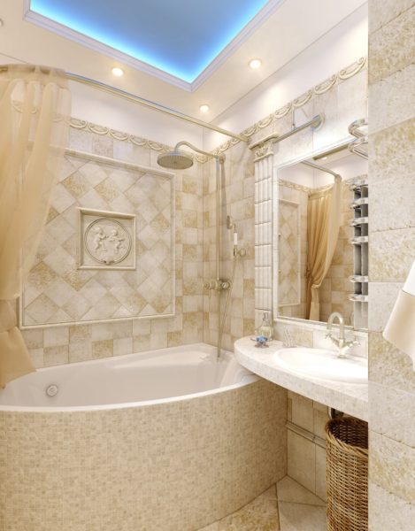 Plafonnier pour une salle de bain beige