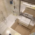 Modern bathroom design combination of different tiles