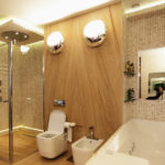 Contemporary mosaic tiled bathroom design