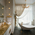 Contemporary Art Nouveau Bathroom with Tiled Floor