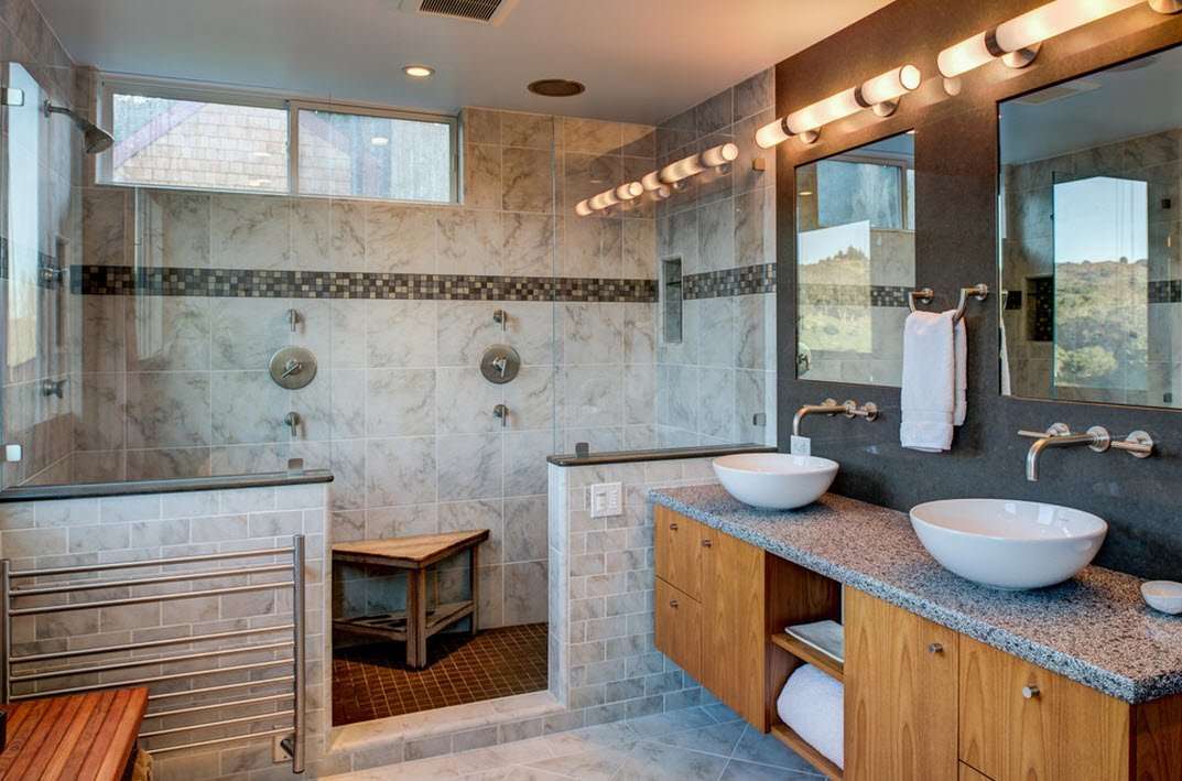 bathroom with shower photo decor