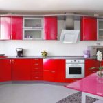 idée de cuisine rouge design inhabituel