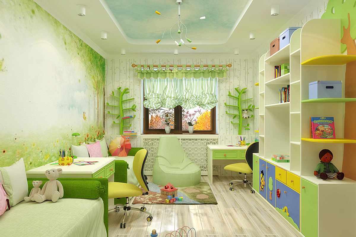 the idea of ​​a bright style of a children's room