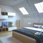 l'idée d'un design lumineux de l'image de la chambre mansardée