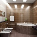 variante du design lumineux de la salle de bain avec carrelage