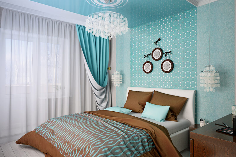 conception de chambre turquoise