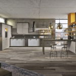 Conception de cuisine de style industriel gris