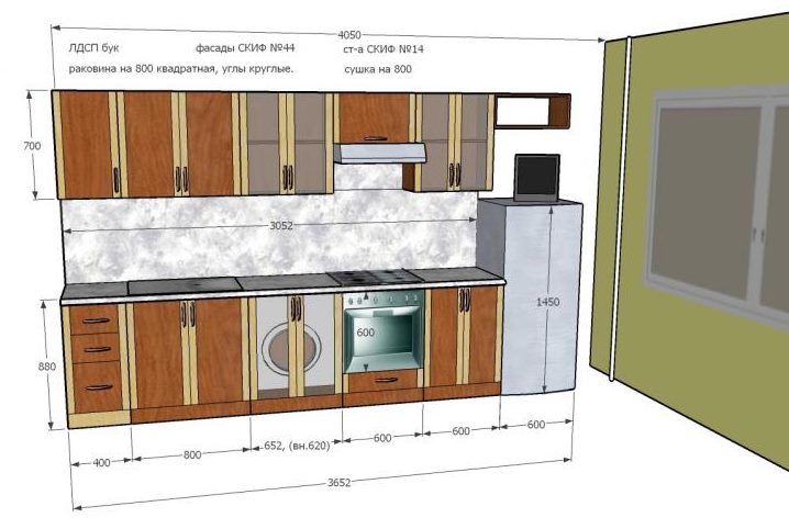 Un esempio di un progetto di cucina creato in Google Sketch Up