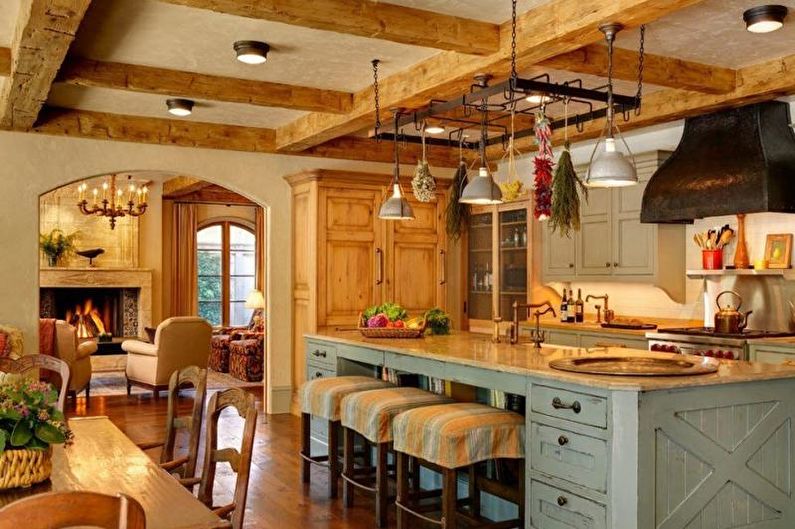 Country Ceiling in the Kitchen