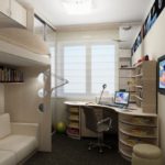 Bureau d'ordinateur d'angle dans une chambre d'enfant