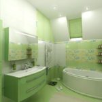 Lavabo suspendu de couleur vert clair