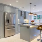 Gray kitchen lighting