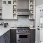 L-shaped kitchen of a small area in a country house