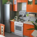 Kitchen furniture with orange facades