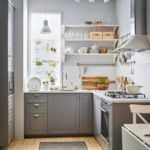 Complete kitchen with gray facades