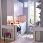 Sliding doors in a small kitchen