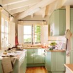 Beams on the ceiling of a country-style kitchen