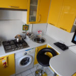 kitchen furniture with yellow doors