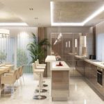 Kitchen furniture with glossy facades