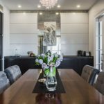 Polished countertop dining table