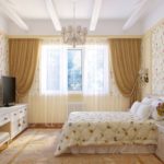 Long chest of drawers in a classic style bedroom