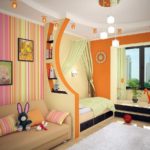 Orange color in the design of the nursery