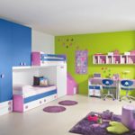 Blue wardrobe for children's clothes