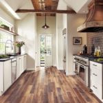 Wooden floor in the kitchen of a country house