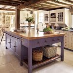 Massive kitchen island made of wood