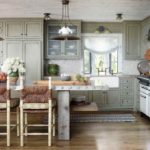 Wood and metal in the design of the kitchen of a private house